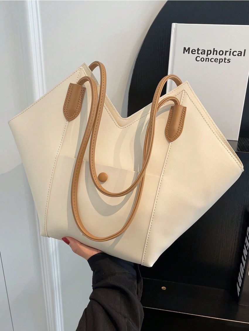 Minimalist Shoulder Tote Bag Double Handle Large Capacity