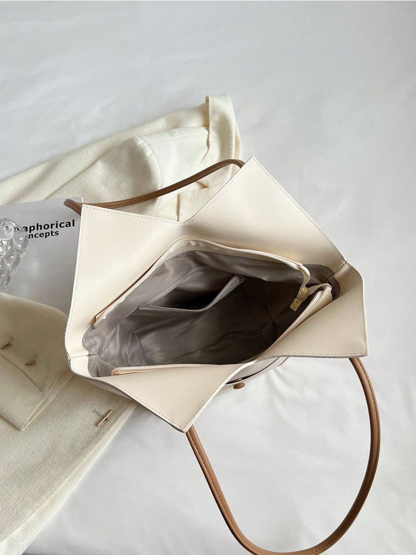 Minimalist Shoulder Tote Bag Double Handle Large Capacity