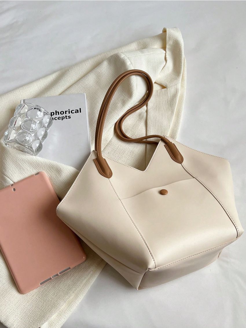 Minimalist Shoulder Tote Bag Double Handle Large Capacity