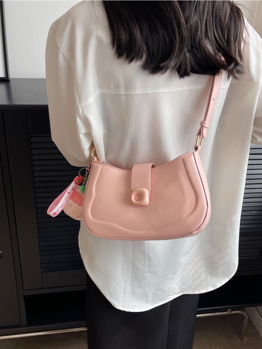 Minimalist Hobo Bag Small With Bag Charm