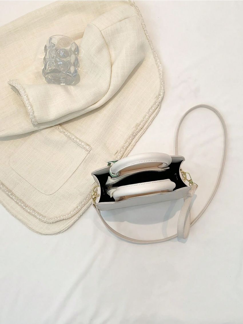 Cartoon Graphic Square Bag Mini Double Handle With Bag Charm