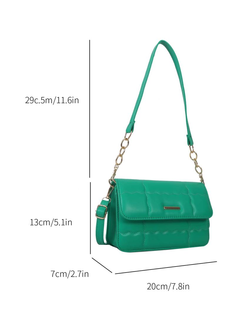 Minimalist Square Bag Mini Flap Green