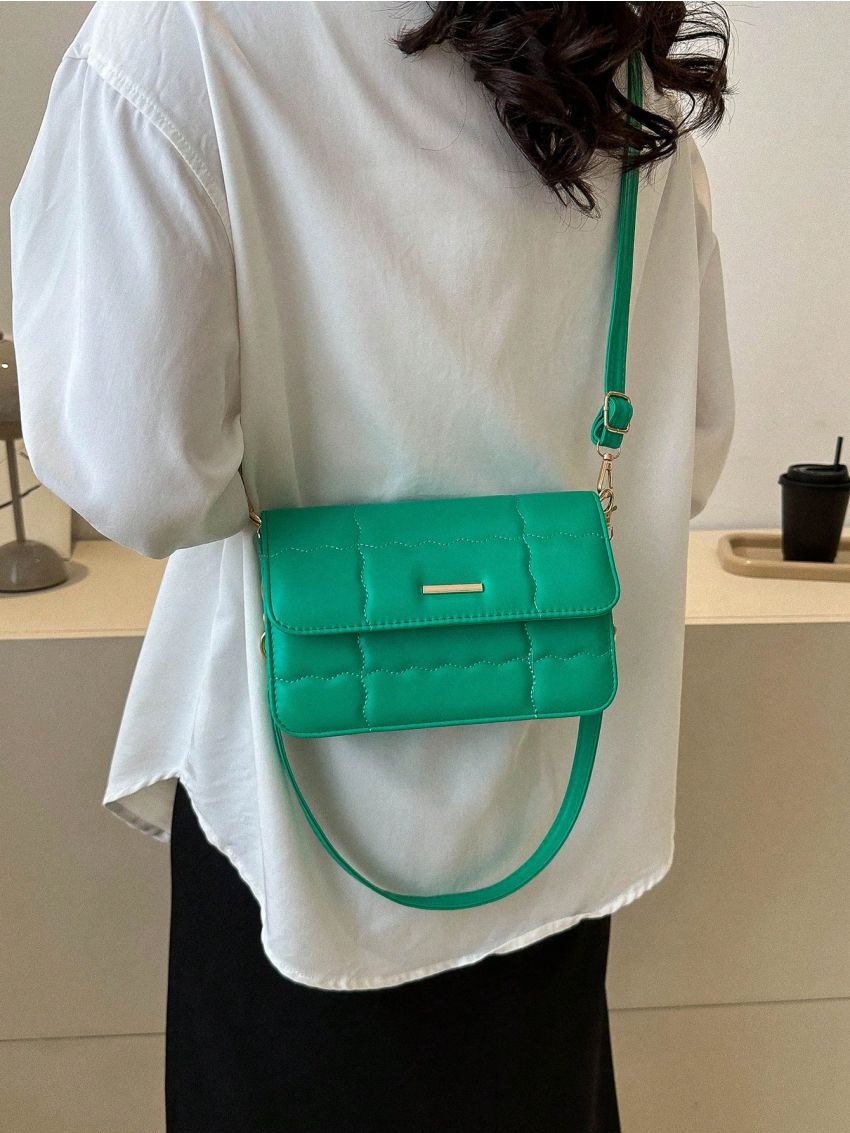 Minimalist Square Bag Mini Flap Green