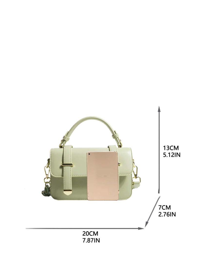 Mini Flap Square Bag Metal Decor Minimalist