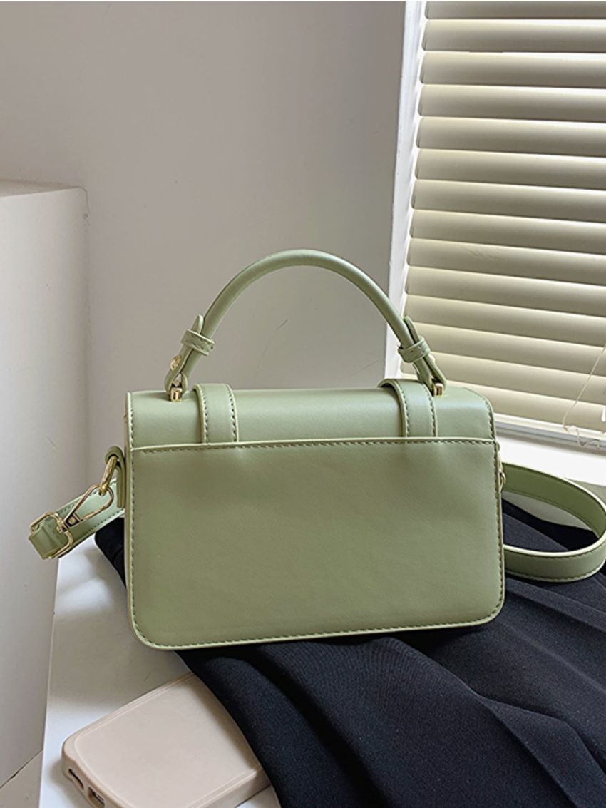 Mini Flap Square Bag Metal Decor Minimalist