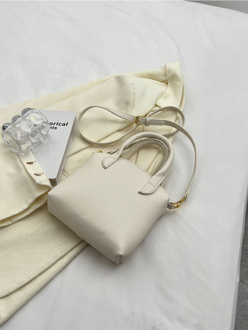 Small Novelty Bag Shirt Design Button Decor Letter Graphic