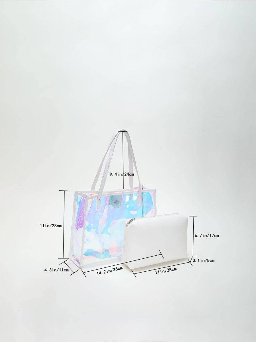 Holographic Beach Bag Contrast Binding Funky