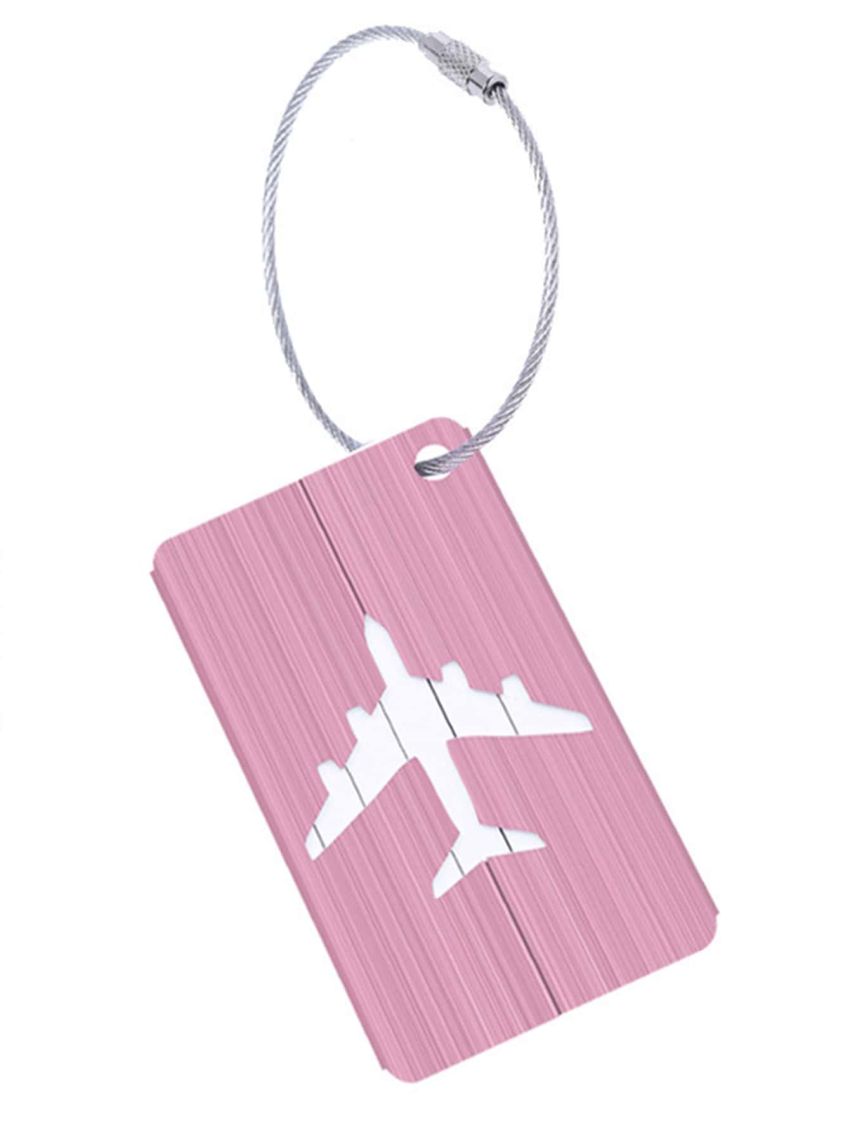 1pc Women Men Fashion Plane Style Aluminum Alloy Travel Luggage Tag Baggage Suitcase Address Tag