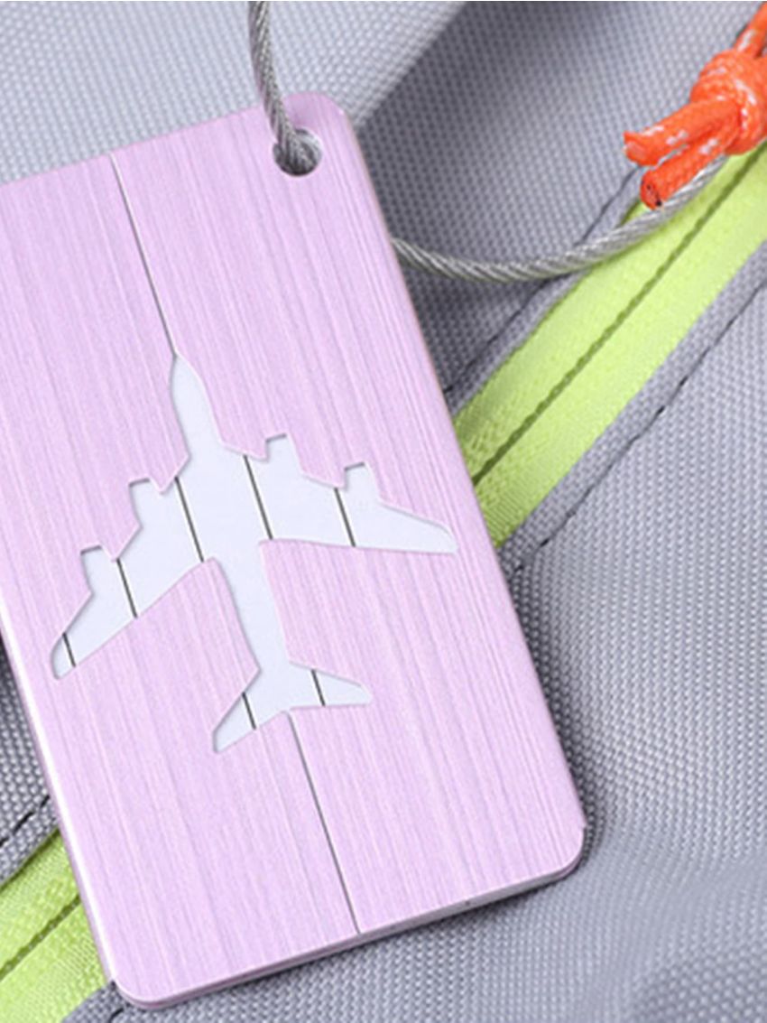 1pc Women Men Fashion Plane Style Aluminum Alloy Travel Luggage Tag Baggage Suitcase Address Tag
