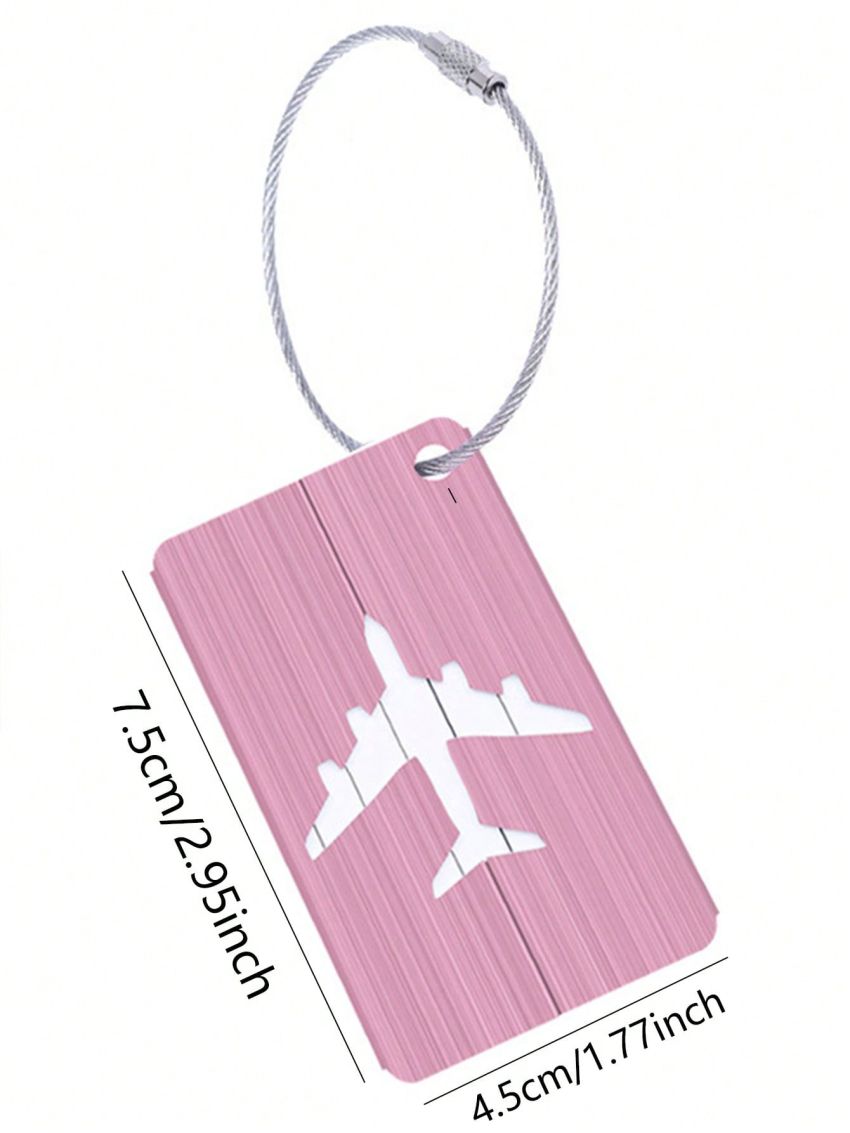 1pc Women Men Fashion Plane Style Aluminum Alloy Travel Luggage Tag Baggage Suitcase Address Tag