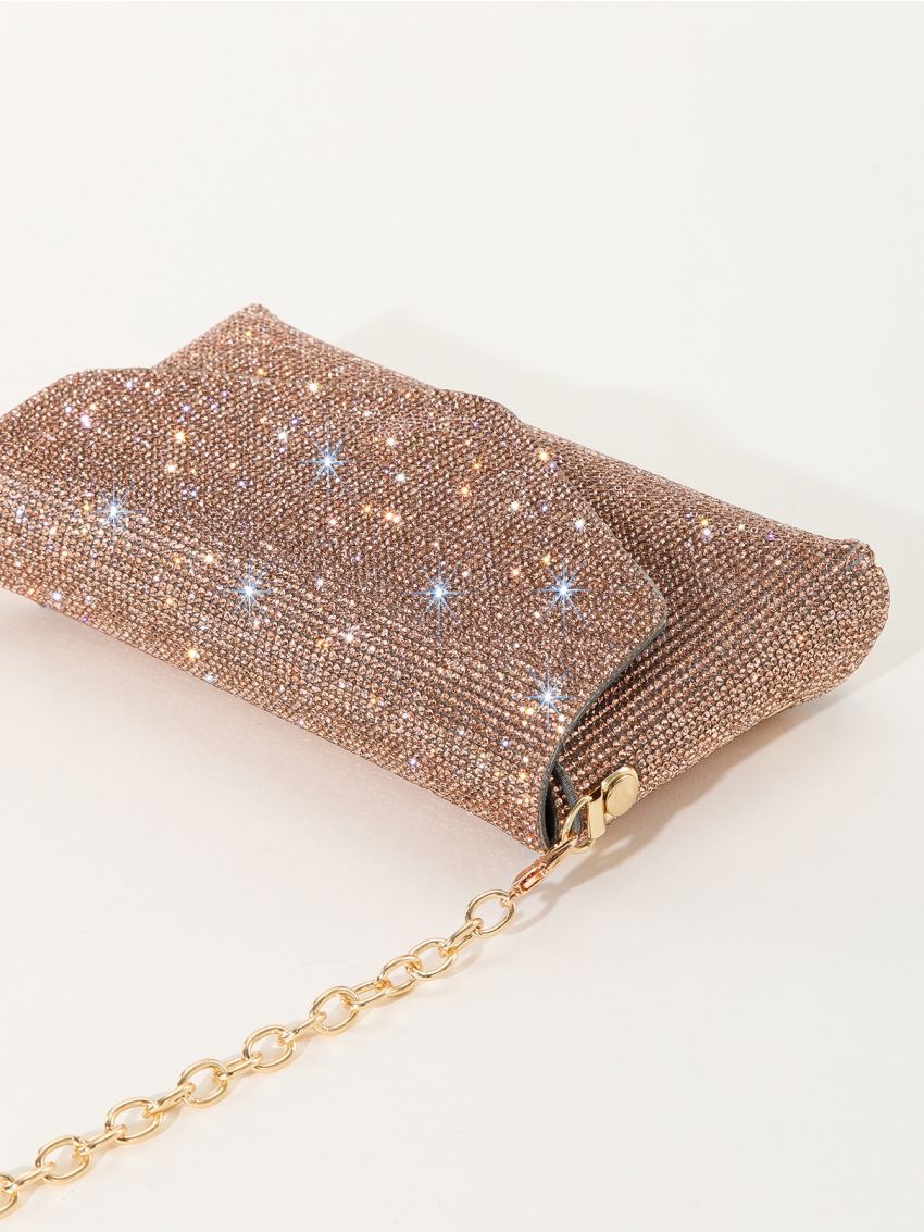 Mini Envelope Bag Rhinestone Decor Chain Strap For Prom