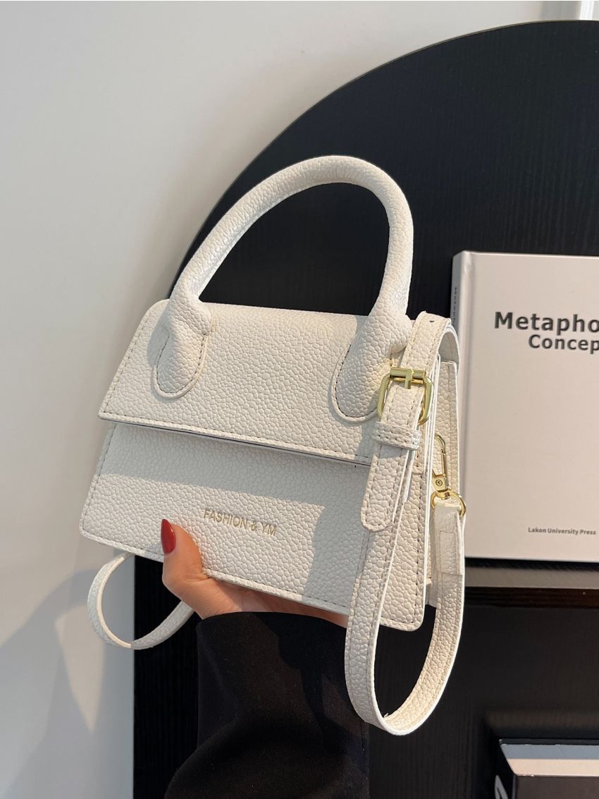 Mini Square Bag Top Handle Letter Detail
