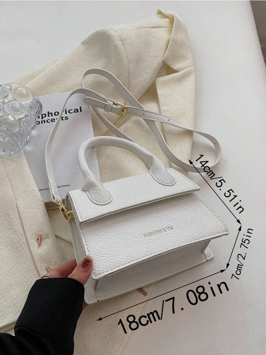 Mini Square Bag Top Handle Letter Detail