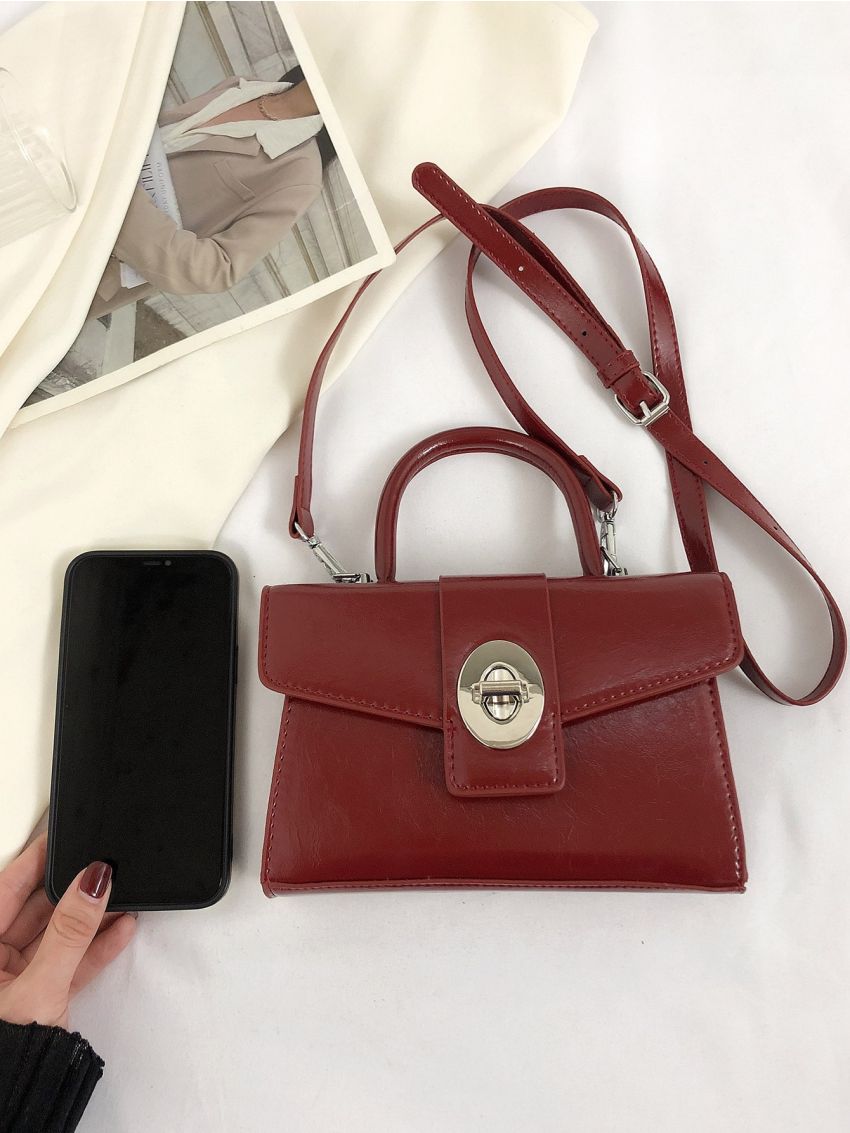 Mini Square Bag Twist Lock Top Handle