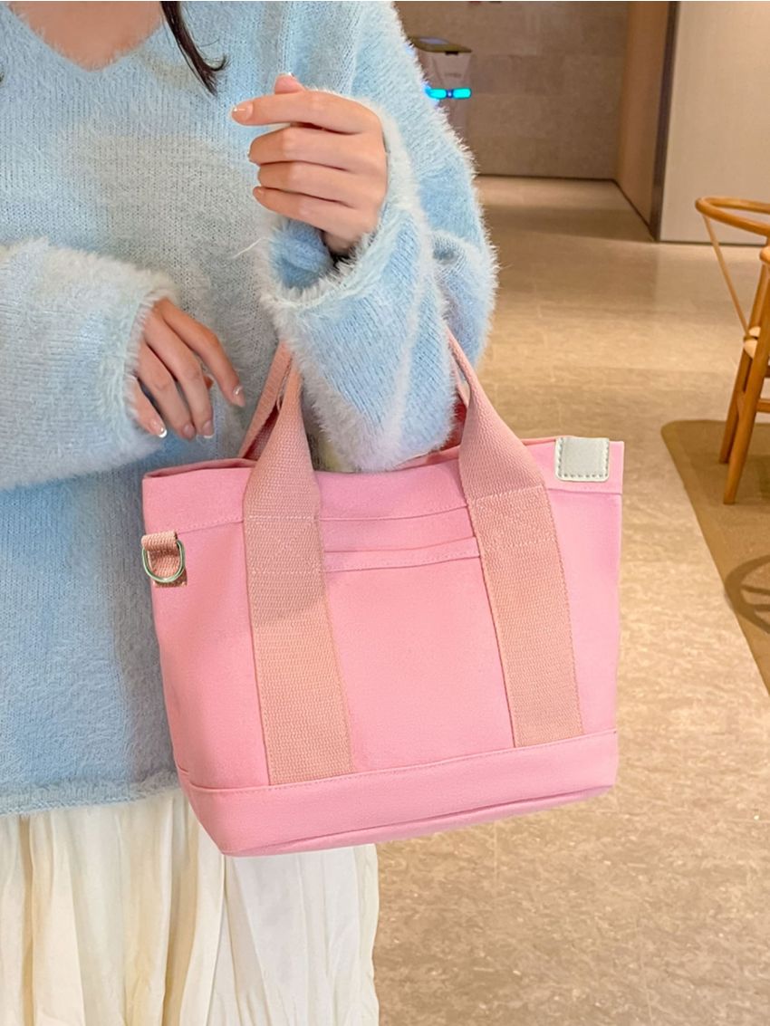 Medium Square Bag Solid Color Double Handle