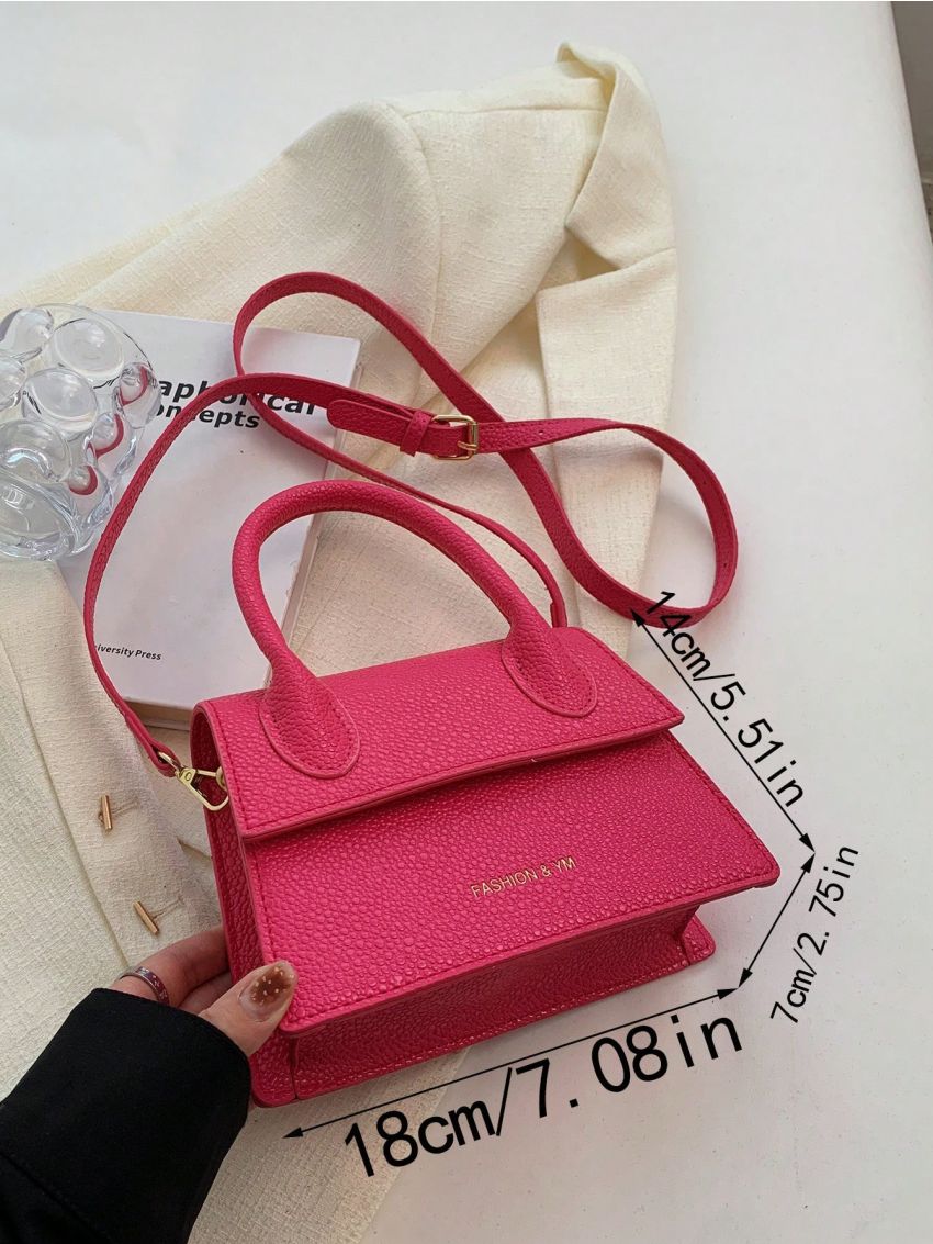 Mini Square Bag Top Handle Letter Detail