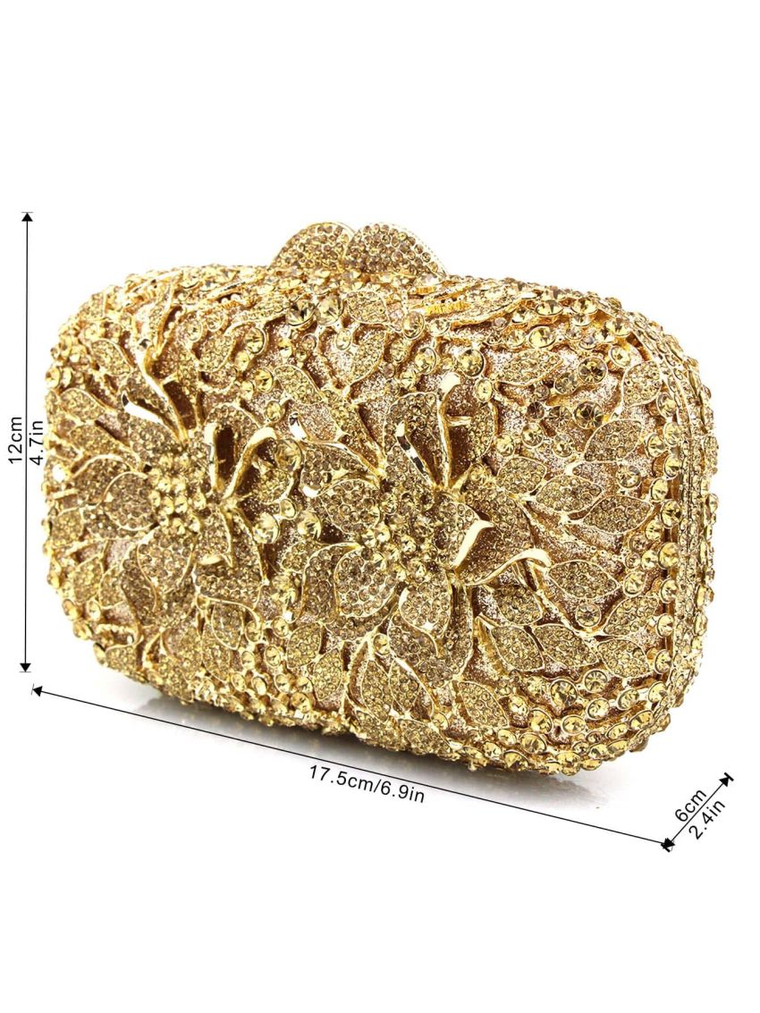 Small Box Bag Rhinestone Decor Chain Strap