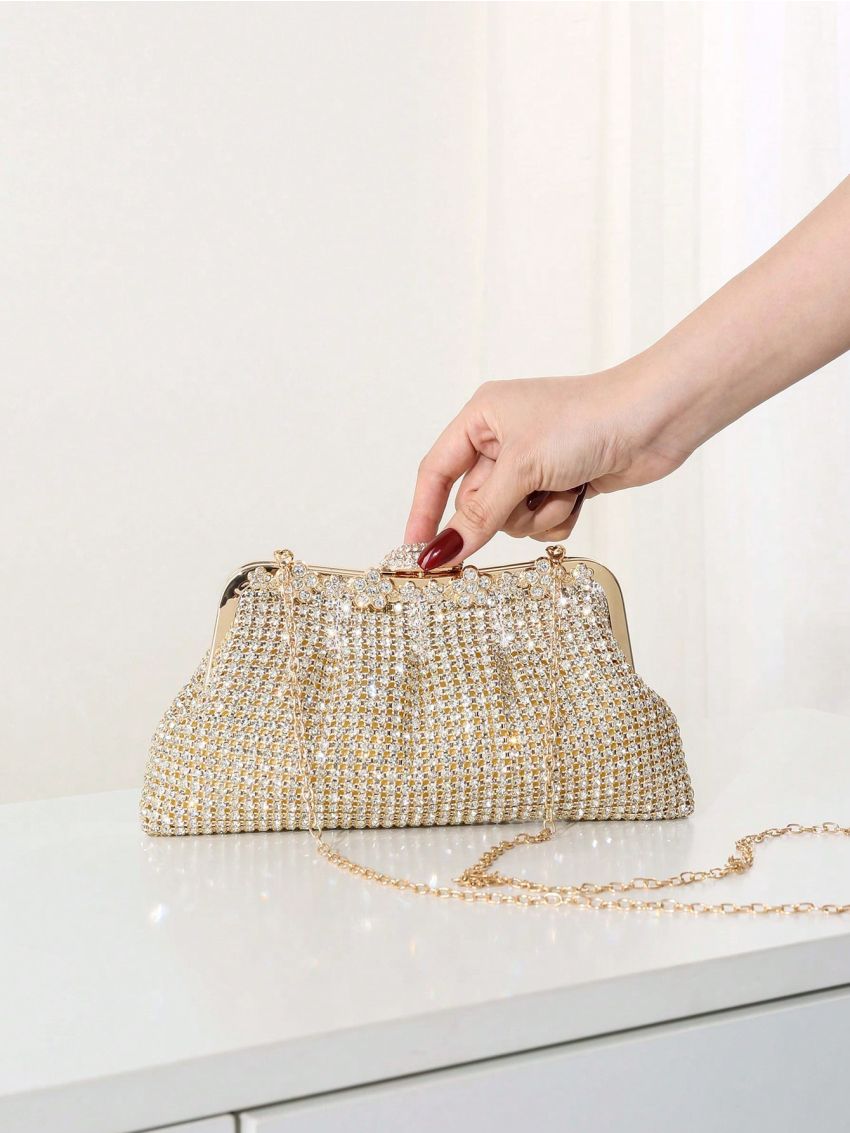 Small Evening Bag Rhinestone Decor Chain Strap For Prom