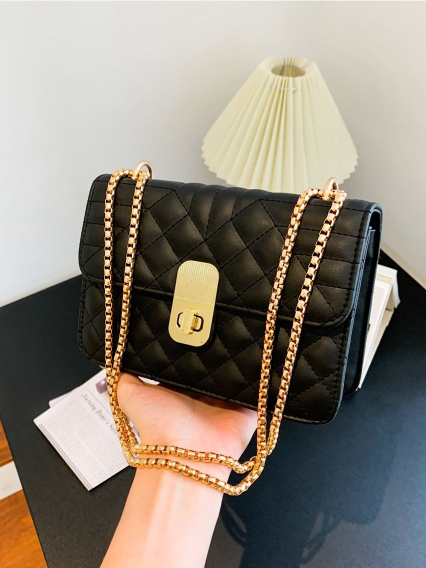 Mini Square Bag Wist Lock Chain Strap