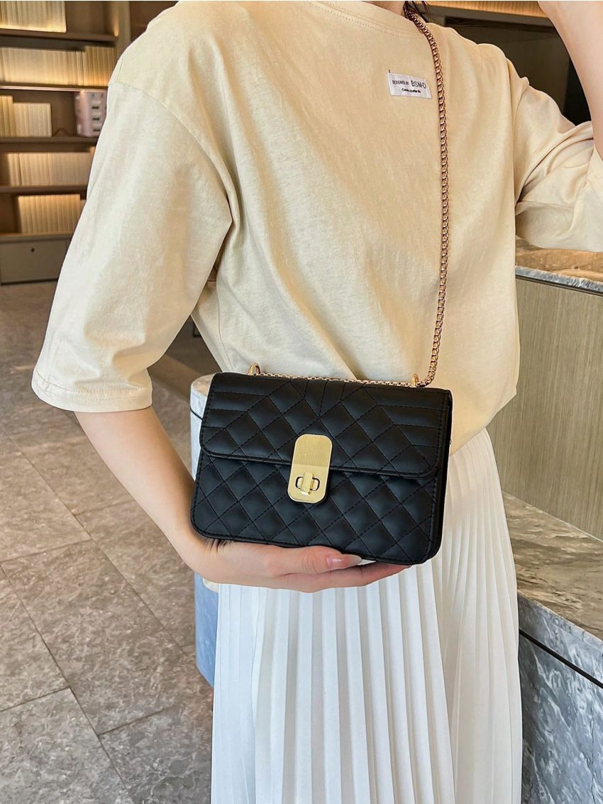 Mini Square Bag Wist Lock Chain Strap