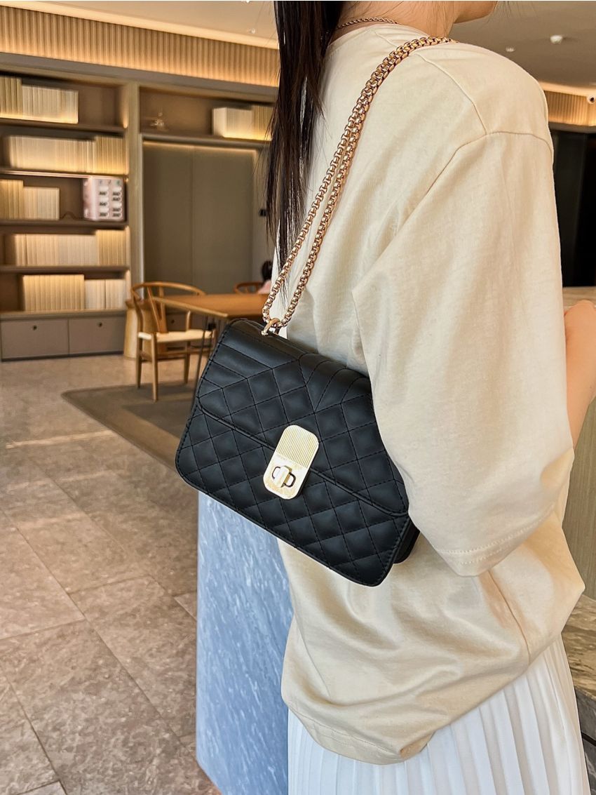 Mini Square Bag Wist Lock Chain Strap