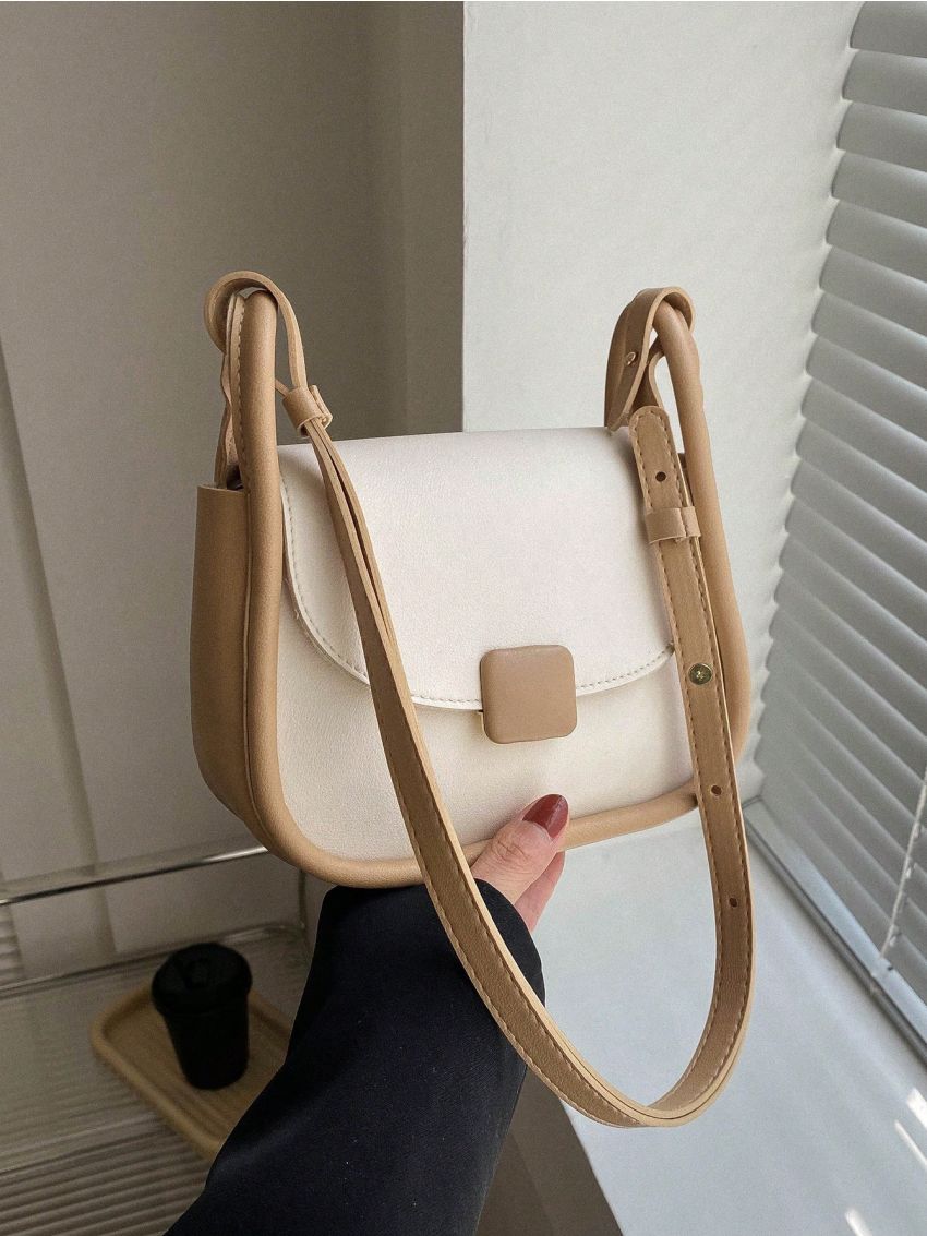 Mini Saddle Bag Colorblock Flap Design