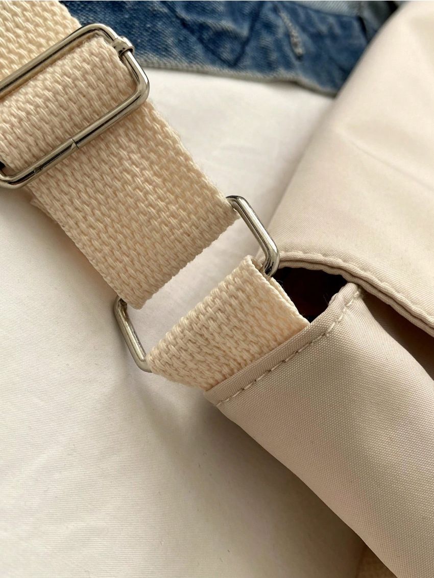 Medium Messenger Bag Letter Patch Decor