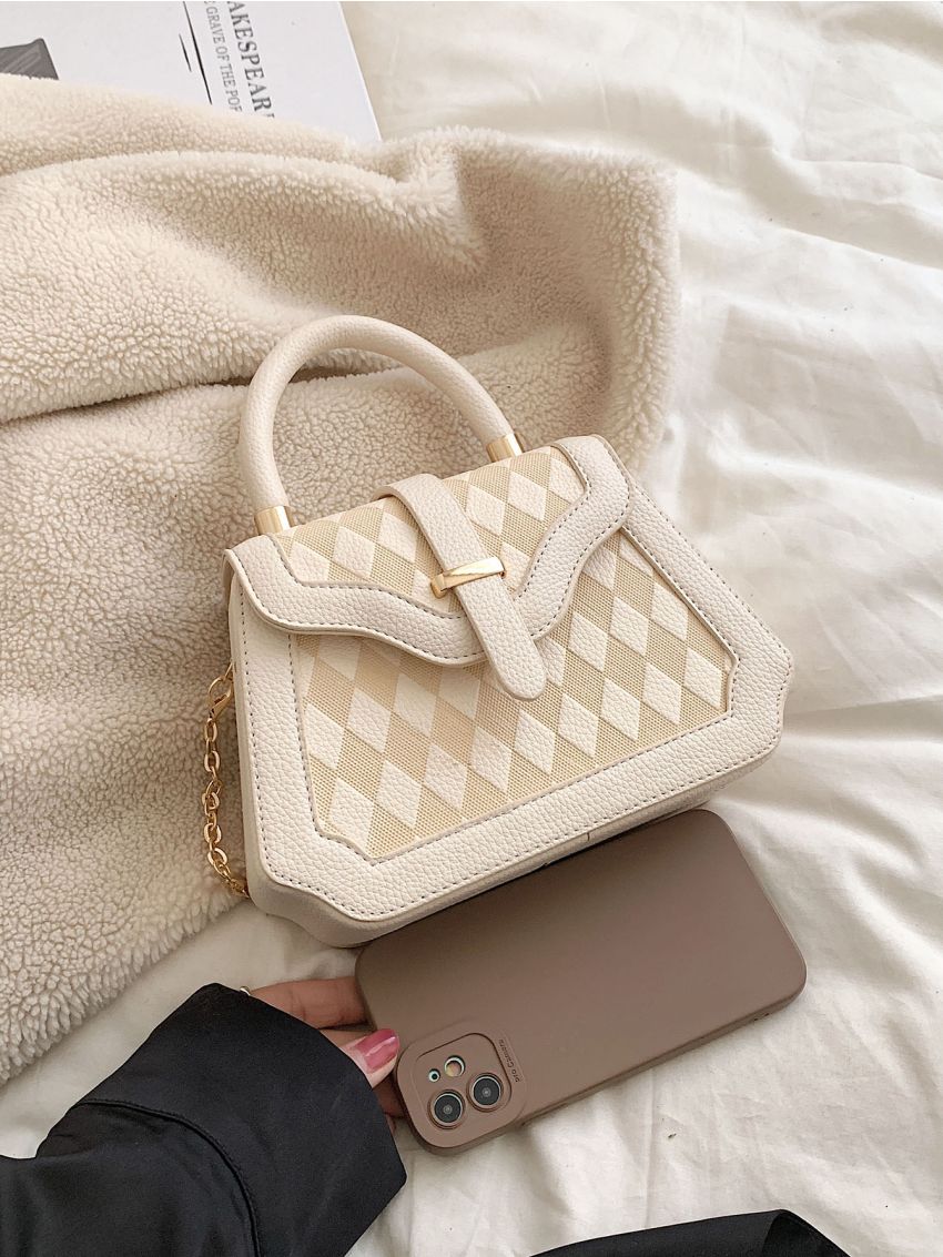 Geometric Embossed Novelty Bag Flap PU