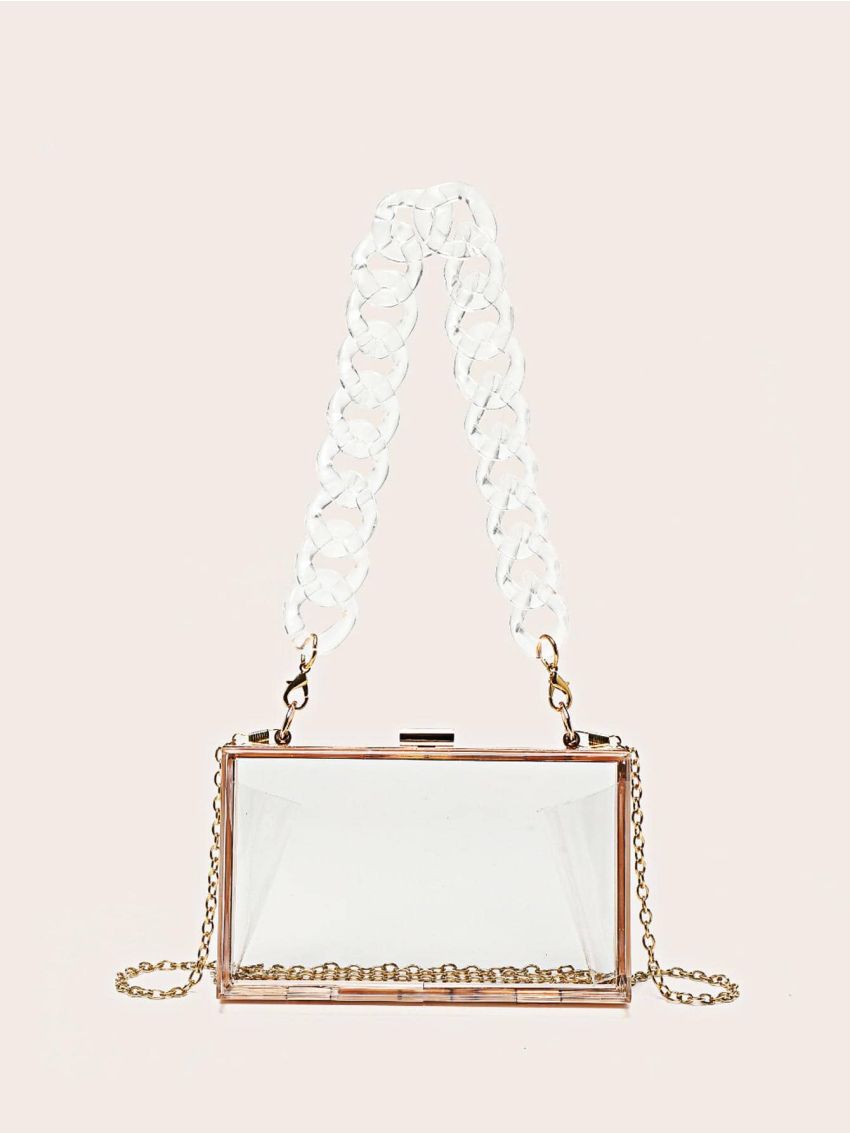 Mini Box Bag Fashionable Transparent Chain