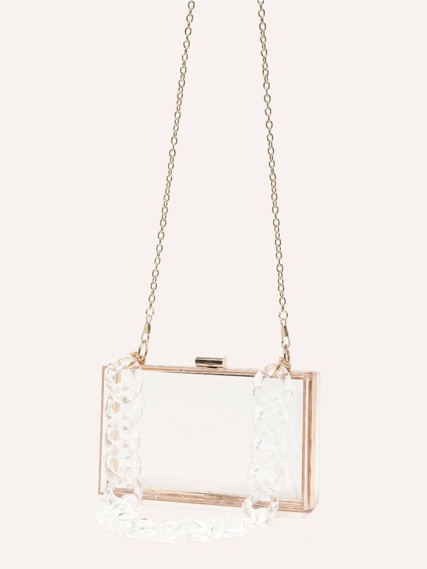 Mini Box Bag Fashionable Transparent Chain