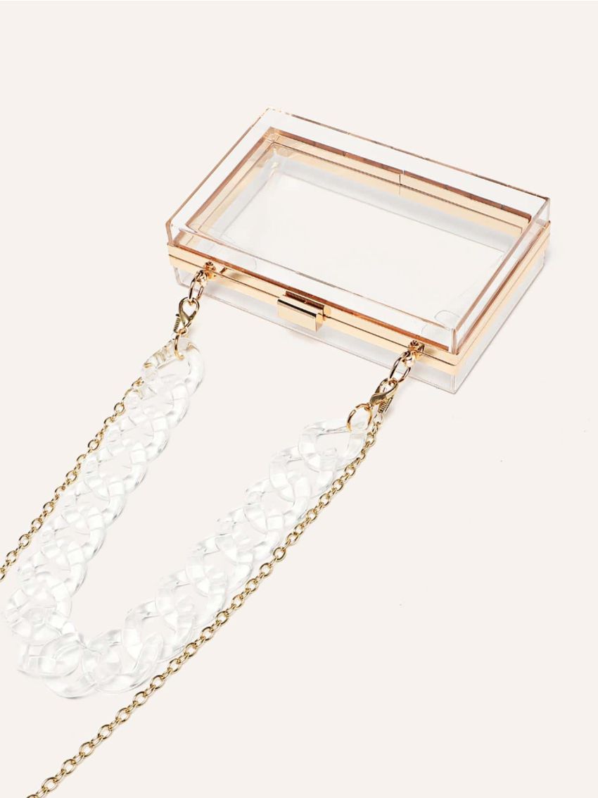 Mini Box Bag Fashionable Transparent Chain
