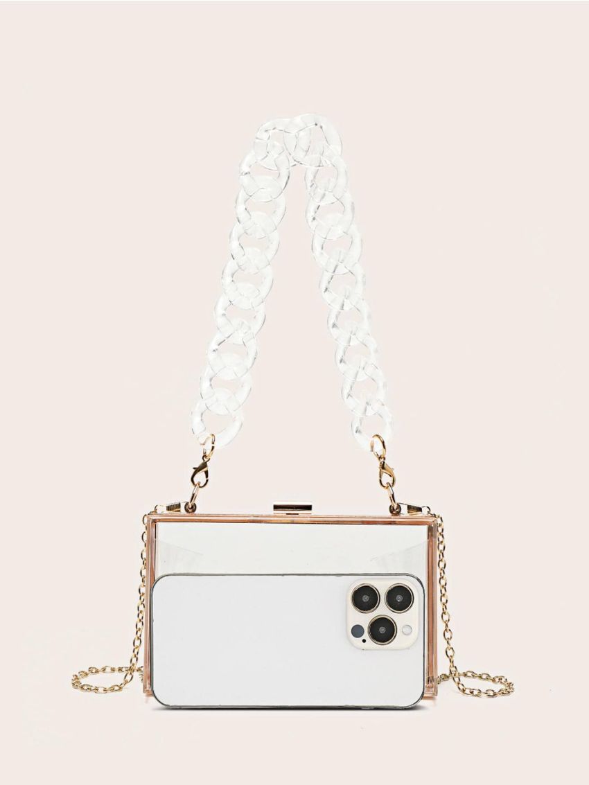 Mini Box Bag Fashionable Transparent Chain