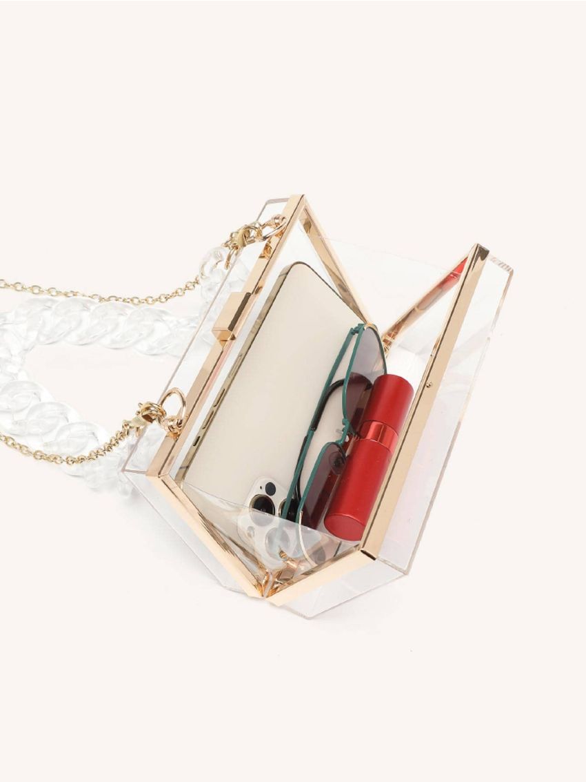 Mini Box Bag Fashionable Transparent Chain
