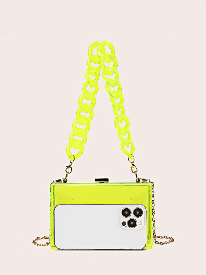 Mini Box Bag Funky Transparent Chain Strap