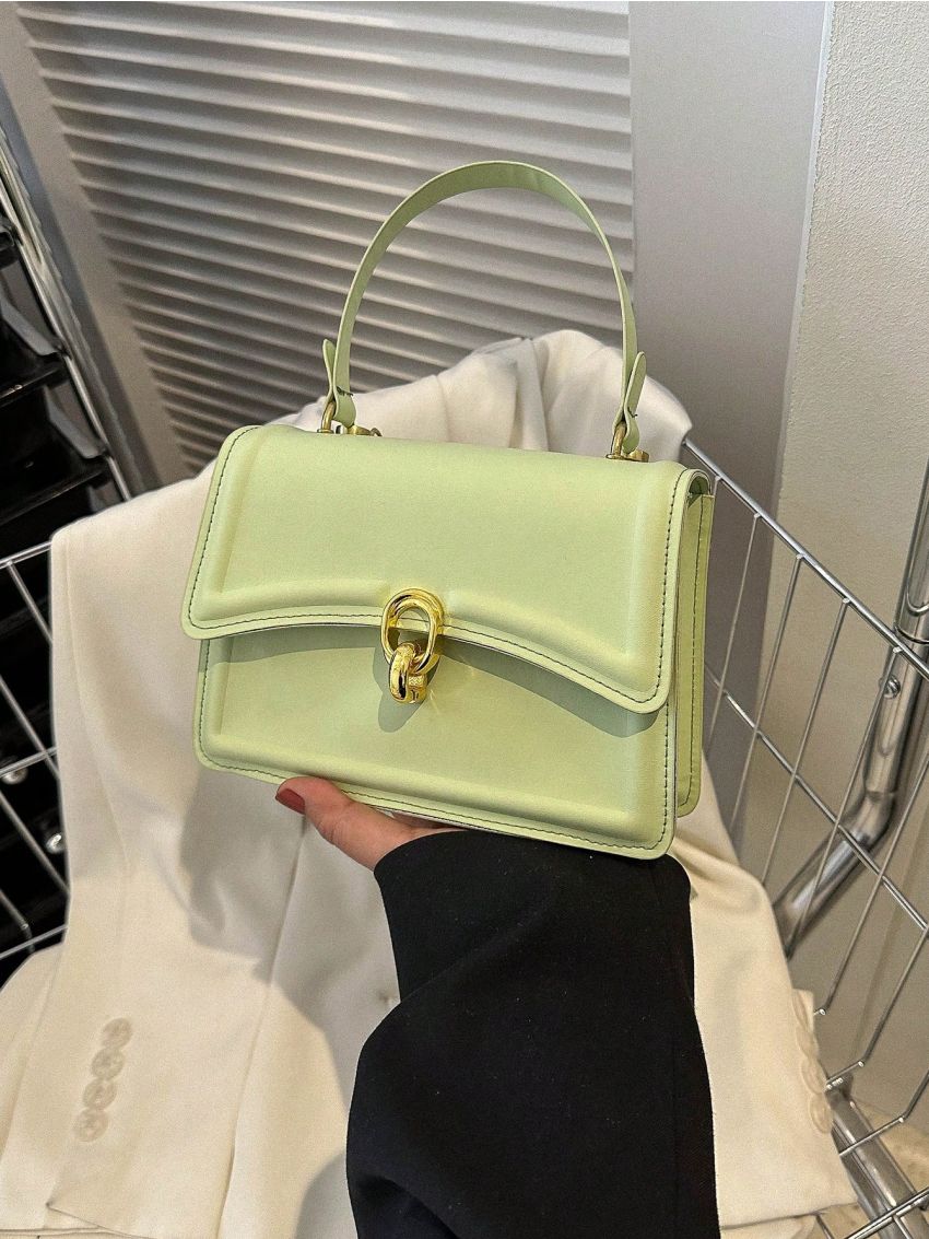 Mini Flap Square Bag Metal Decor Minimalist