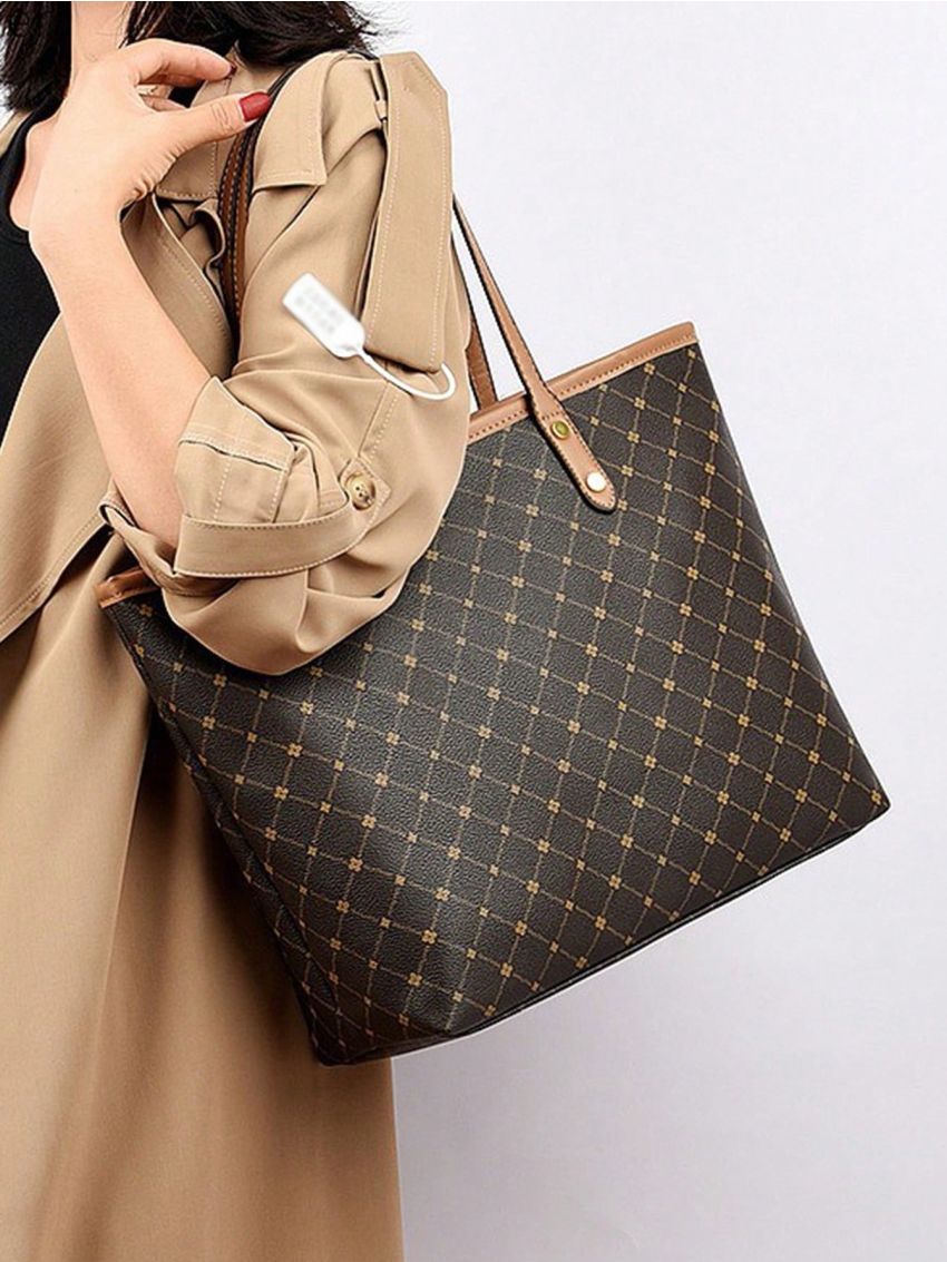 Small Shoulder Tote Bag All Over Print Double Handle For Work