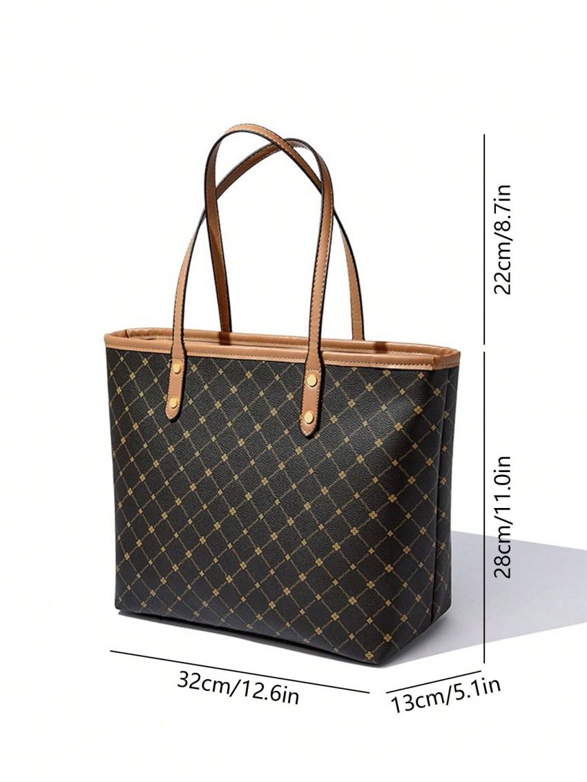 Small Shoulder Tote Bag All Over Print Double Handle For Work