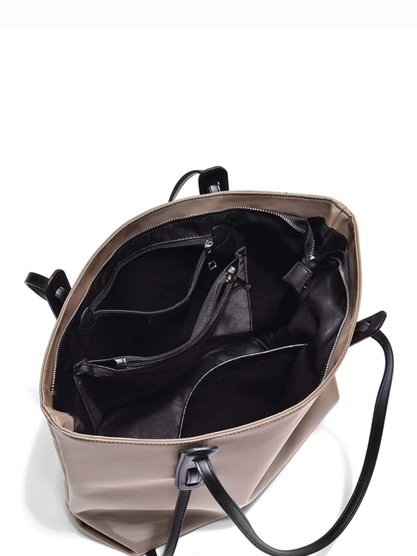 Zipper Shoulder Tote Bag Double Handle