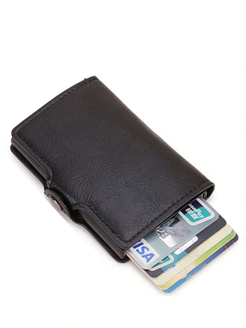 PU Card Holder RFID Buckle Black