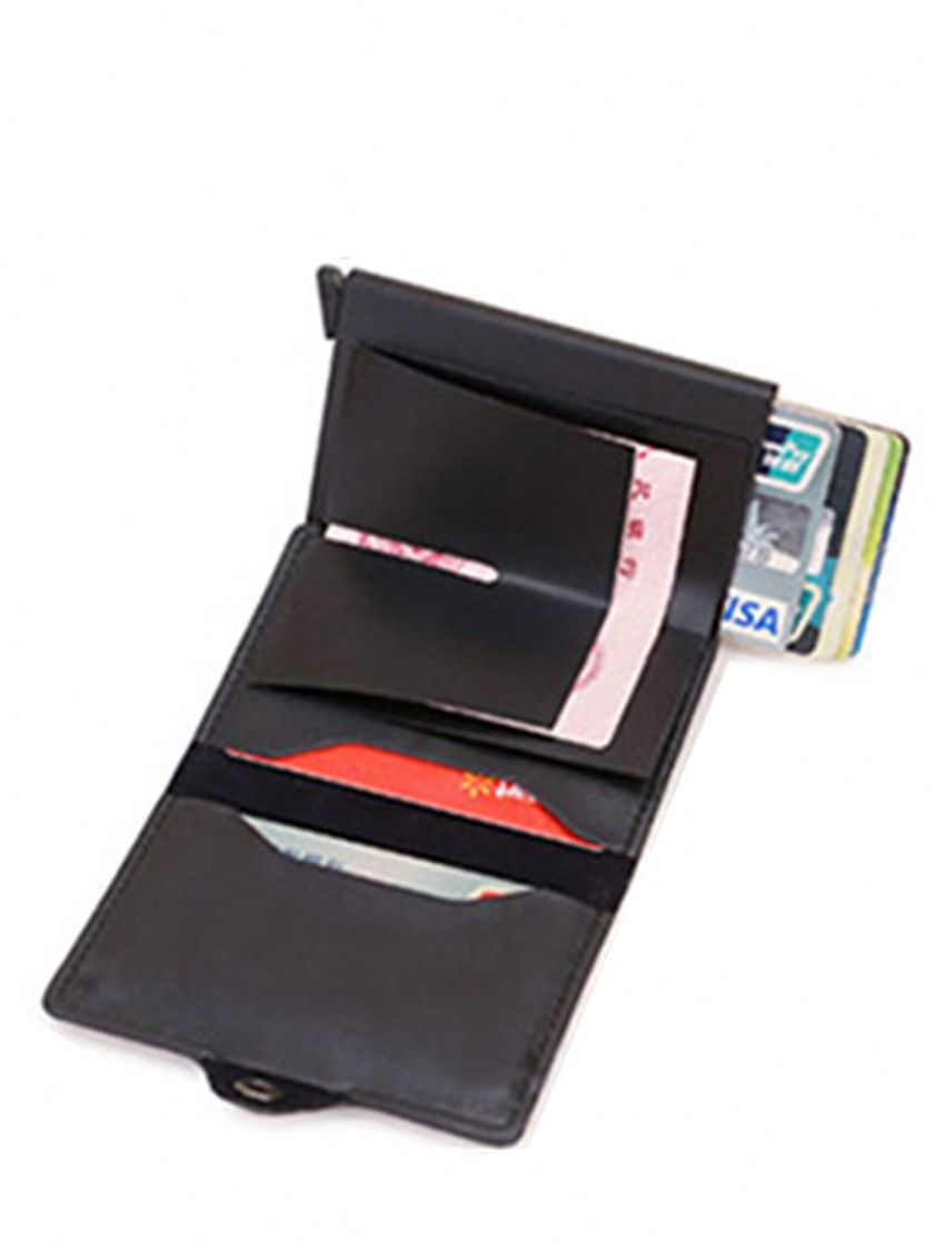 PU Card Holder RFID Buckle Black