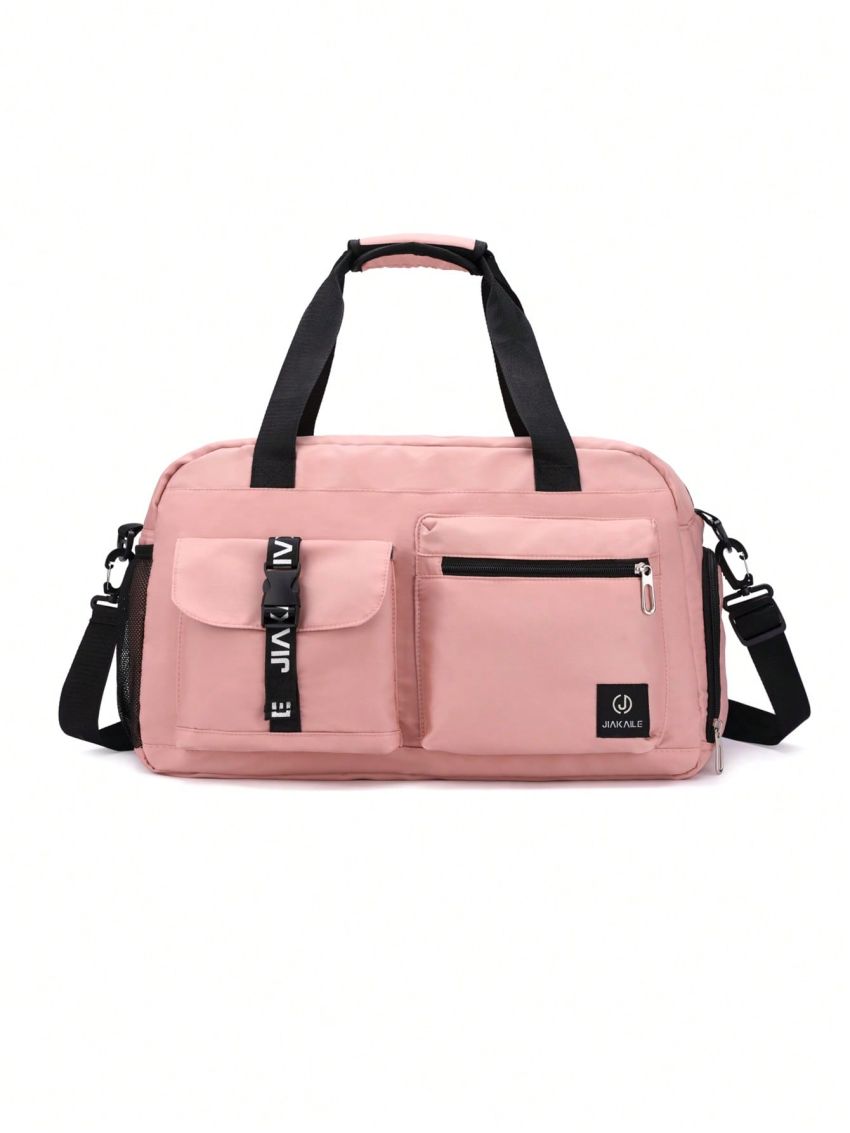 Letter Pattern Duffel Bag Double Handle Gym Bag For Sport & Travel