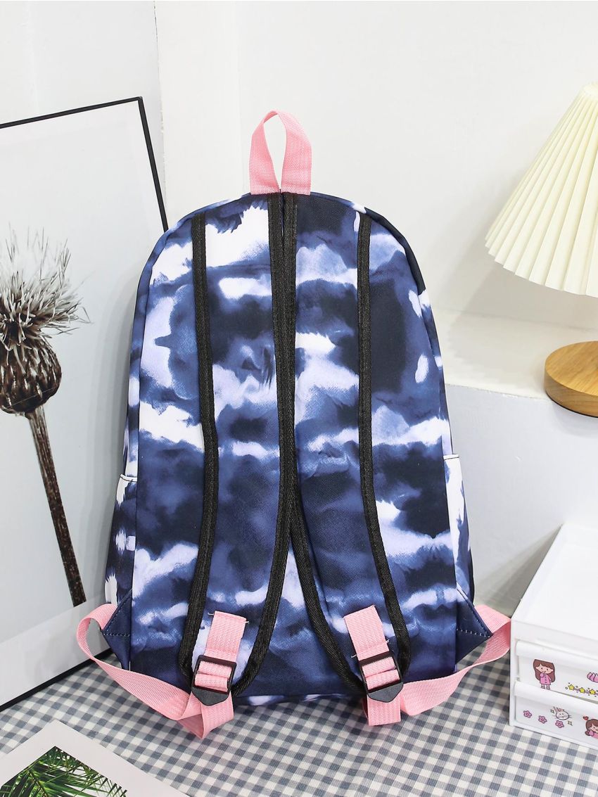 3pcs Bag Set Backpack Satchel Bag Purse Tie Dye Preppy