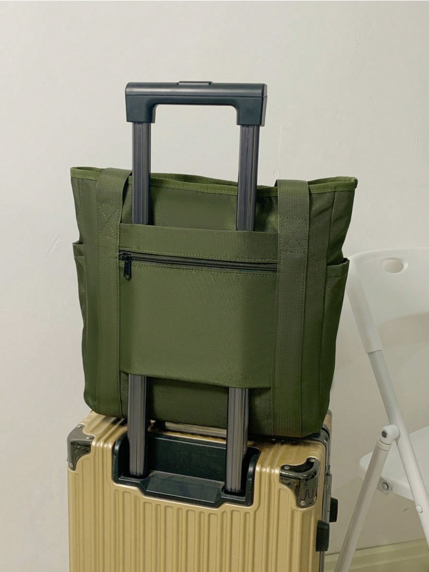 Small Shopper Bag Solid Letter Patch Decor