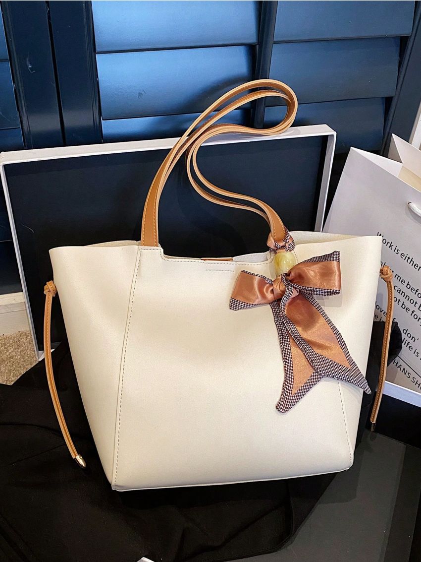 Twilly Scarf Decor Shoulder Tote Bag Elegant