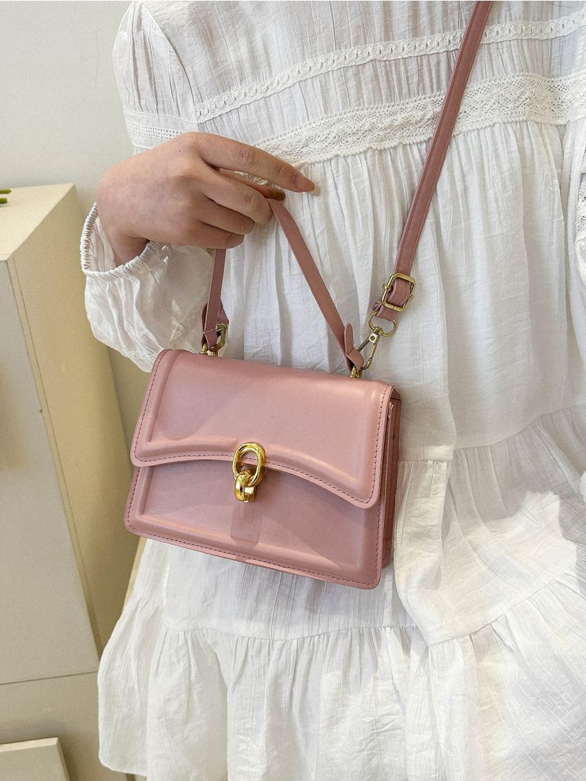 Mini Flap Square Bag Metal Decor