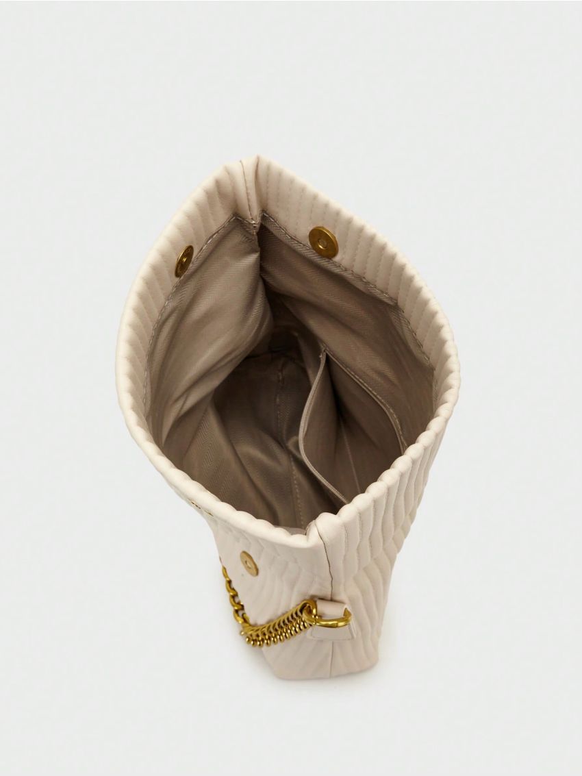 Medium Shoulder Bag Chain Strap Pleated Embossed