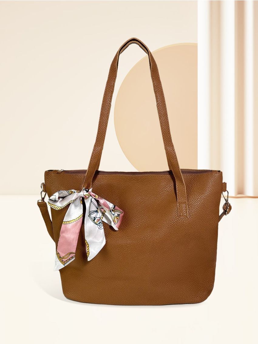 Large Capacity Shoulder Tote Bag Solid Color