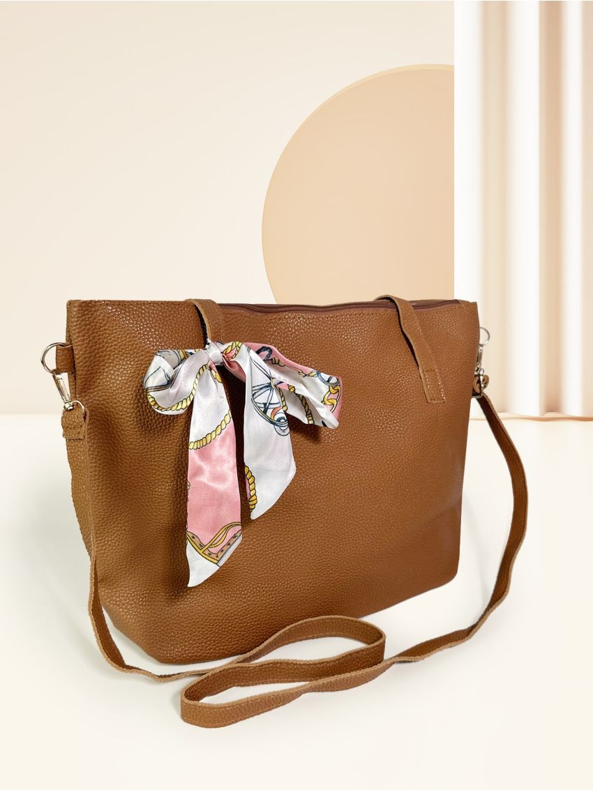 Large Capacity Shoulder Tote Bag Solid Color