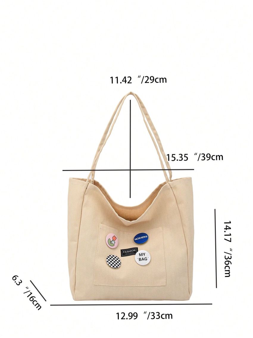 Medium Shopper Bag Badge Decor