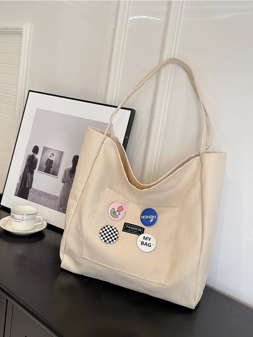 Medium Shopper Bag Badge Decor